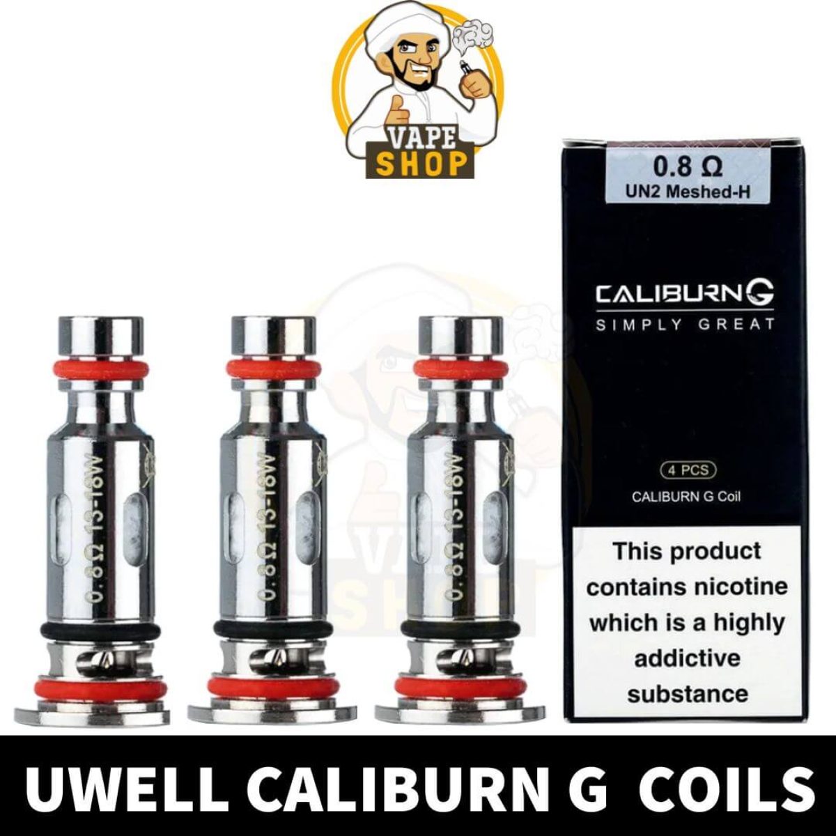 UWELL CALIBURN G REPLACEMENT COILS 0.8OHM AND 1.0OHM - Vape Shop AE
