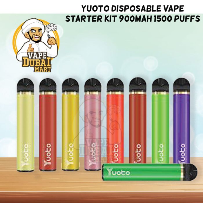 Yuoto Disposable Vape Starter Kit 900mah 1500 Puffs