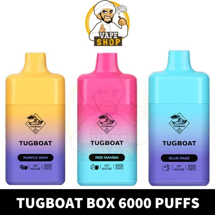 Best Tugboat Box 6000 Puffs Rechargeable Disposable Vape