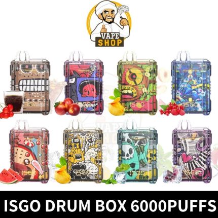 best ISGO Drum Box Disposable 6000Puffs 5% Rechargeable Vape in Dubai- ISGO 6000Puffs 50mg- Isgo Drum Box 6000Puffs vape Near me vape dubai