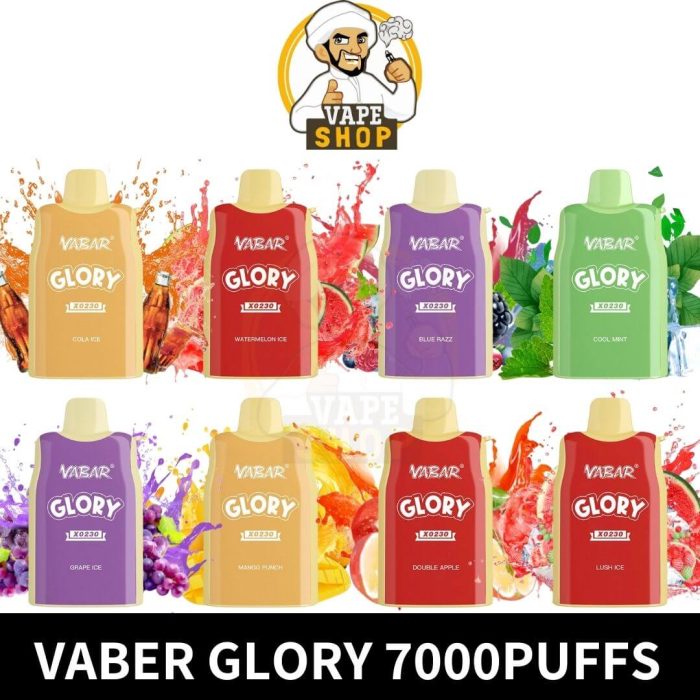 best Vabar Glory Disposable 7000 Puffs 20MG, 50MG Rechargeable Vape in Dubai- Vaber Glory 7000- Vaber 7000Puffs- Vape Shop Near me