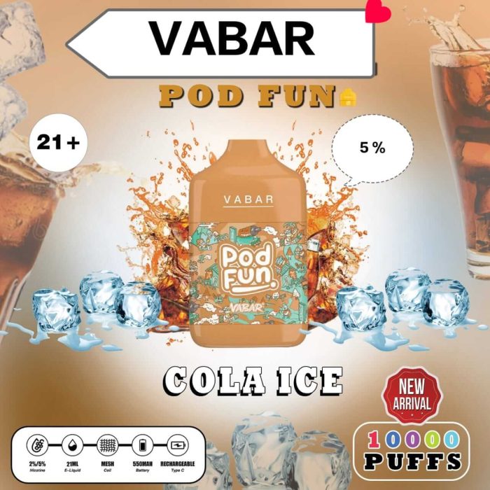 COLA ICE Buy VABAR Pod Fun Disposable 10000Puffs Rechargeable vape in UAE- VABER 10000Puffs- VABER Pod Fun 10000- Vape Shop Near me Dubai