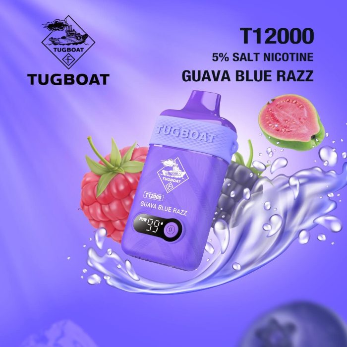 Tugboat T1200 Disposable Guava Blue Razz Puffs 50Mg