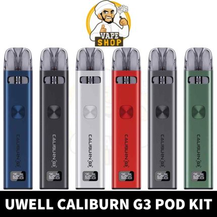 Buy Caliburn G3 Vape Kit of 25W in UAE - Caliburn G3 Pod Kit Colors_ Black, Blue, Green, Grey, Red, Silver -UWELL Caliburn G3 Kit Shop near me