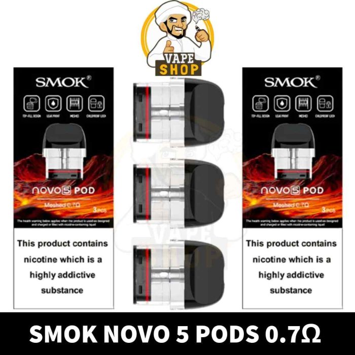 Buy SMOK Novo 5 Replacement Pod 0.7Ω Mesh MTL in UAE - SMOK NOVO 5 Pods in Dubai - SMOK Novo 5 Pod Cartridge Shop Dubai near me - vape dubai