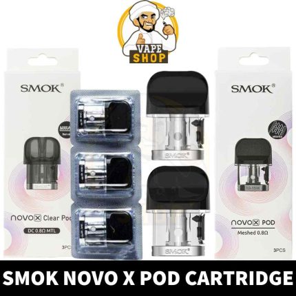 Buy SMOK Novo X Pod Cartridge of 0.8ohm Meshed & DC MTL in UAE - SMOK Novo X Pods Shop Dubai - Novo X Cartridge Shop near me dubai