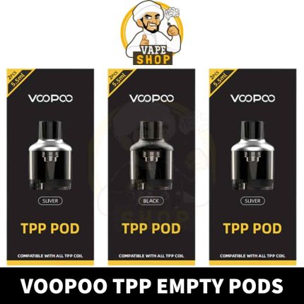 Buy VOOPOO TPP Empty Pod Cartridge in Dubai - VOOPOO TPP Empty Pods is Available in Black, Gunmetal & Silver Colors - TPP Pods Near Me