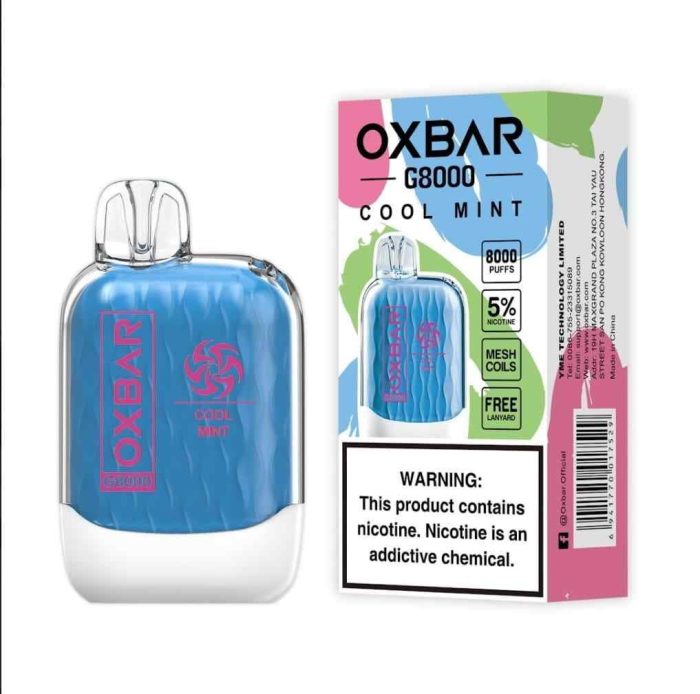 COOL MINT Buy OXBAR 8000 Puffs in UAE - OXBAR G8000 Disposable in Dubai - OXBAR Disposable Vape Dubai - OXBAR 8000 Dubai- Vape shop near me