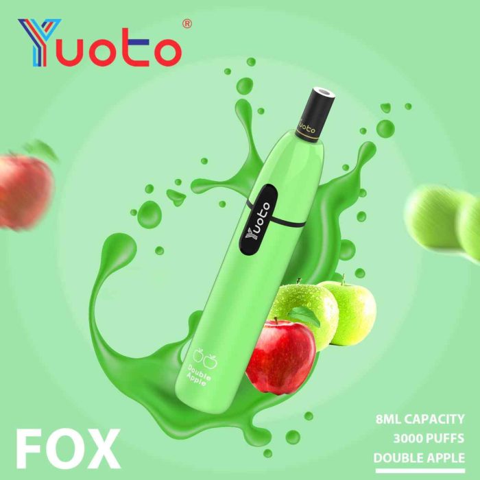 DOUBLE APPLE Buy YUOTO Fox 3000 Puffs Rechargeable in UAE - YUOTO Fox Disposable 50mg Rechargeable Vape in Dubai - YUOTO 3000 Puffs vape Near Me