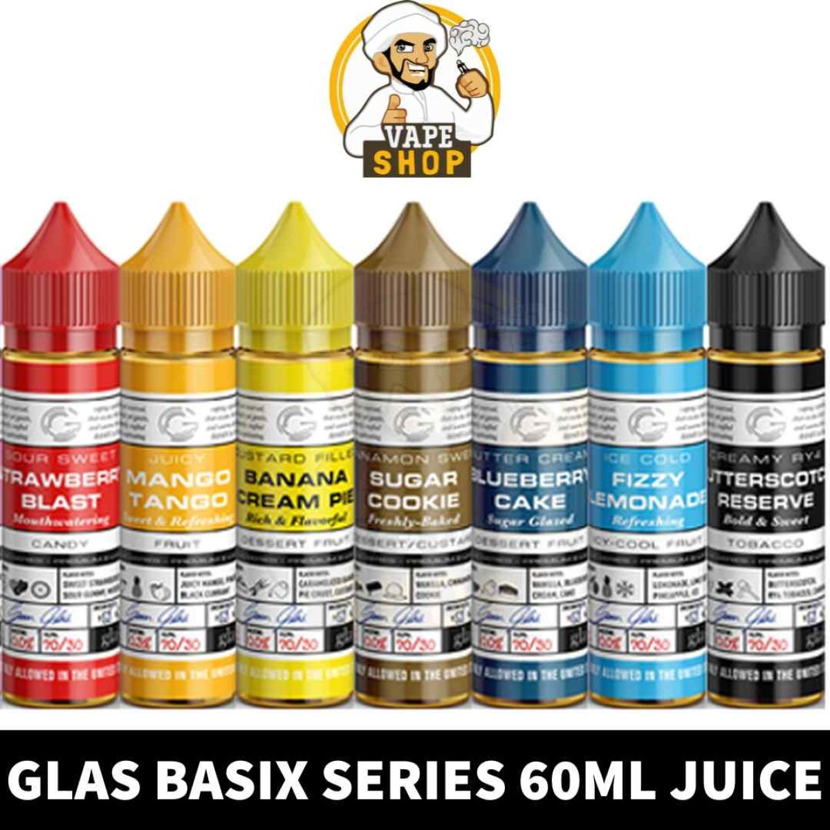 Best GLAS Basix Series Vape Juice 60ml 3mg & 6mg in Dubai