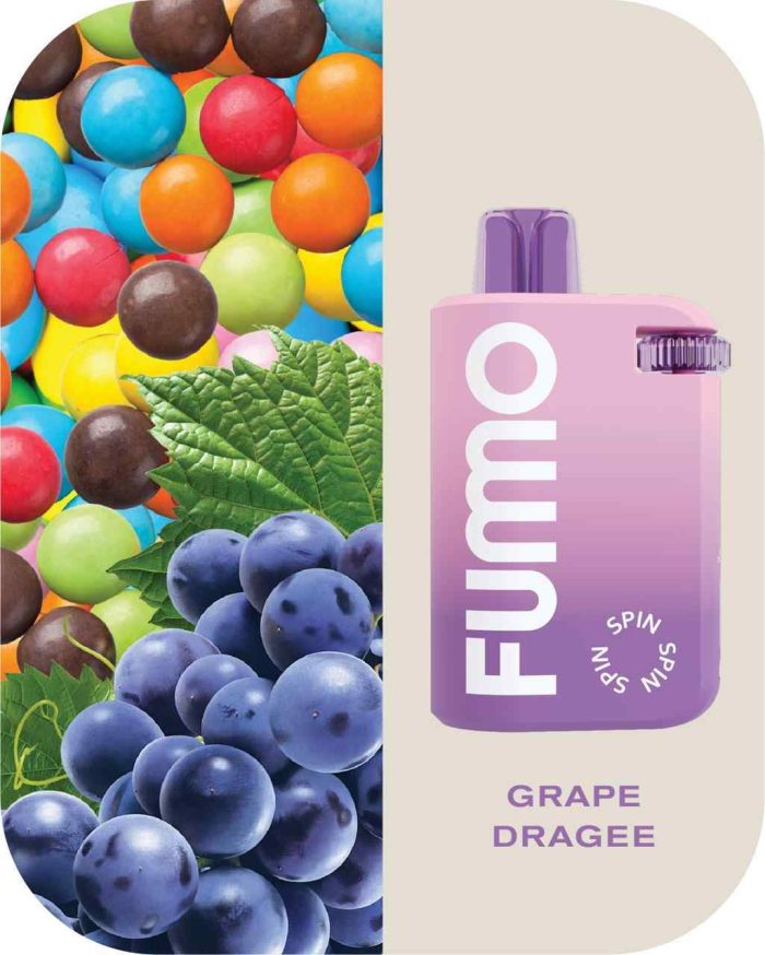 GRAPE DRAGEE Buy FUMMO Spin Disposable 10000Puffs 20MG Rechargeable Vape in UAE - Fummo 10000 Dubai- Fummo Spin 10000 Dubai vape Shop near me Fummo Spin 10000 dubai vape dubai