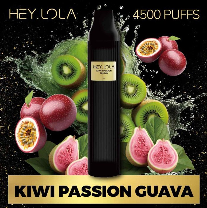 KIWI PASSION GUAVA Buy HEY LOLA 4500 Puffs Disposable 10ml 20mg Rechargeable Vape in Abu Dhabi, UAE - HEY LOLA Disposable Buy in Dubai 1.2 ohm Near Me