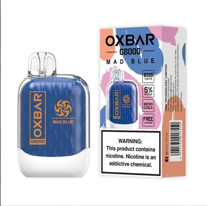 MAD BLUE Buy OXBAR 8000 Puffs in UAE - OXBAR G8000 Disposable in Dubai - OXBAR Disposable Vape Dubai - OXBAR 8000 Dubai- Vape shop near me