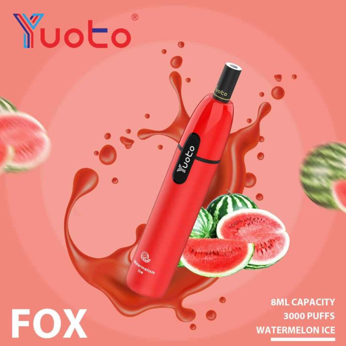 WATERMELON ICE Buy YUOTO Fox 3000 Puffs Rechargeable in UAE - YUOTO Fox Disposable 50mg Rechargeable Vape in Dubai - YUOTO 3000 Puffs vape Near Me