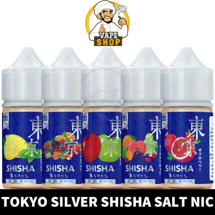 Buy TOKYO Silver Shisha Salt Nicotine of 30ml Capacity and 30MG Nicotine strength in UAE - TOKYO Silver Shisha Series Salt Nic shop in Dubai