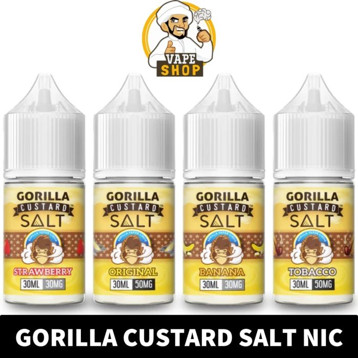 Buy GORILLA CUSTARD Salt Nicotine 30ml Vape Juice 30mg & 50mg E-Liquid in Duba i - GORILLA CUSTARD 30ml Salt nic Shop in UAE-min