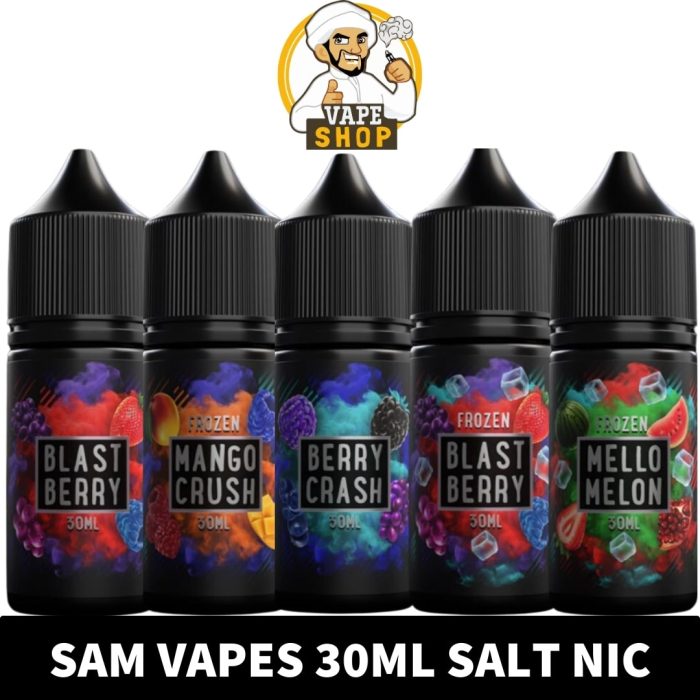 Buy SAM VAPES Salt Nicotine 30ml E-Liquid 30mg & 50mg Vape Juice in Dubai - SAM VAPES 30ml Vape Juice Shop in UAE - Vape Juice Shop -min