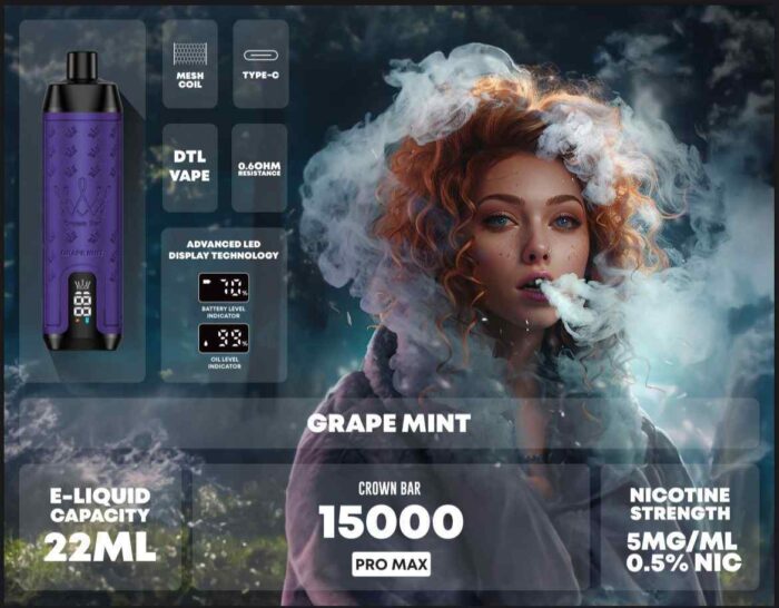 Buy AL FAKHER Crown Bar Pro Max Disposable 15000 Puffs Rechargeable Vape in Dubai - Disposable Vape shop near me