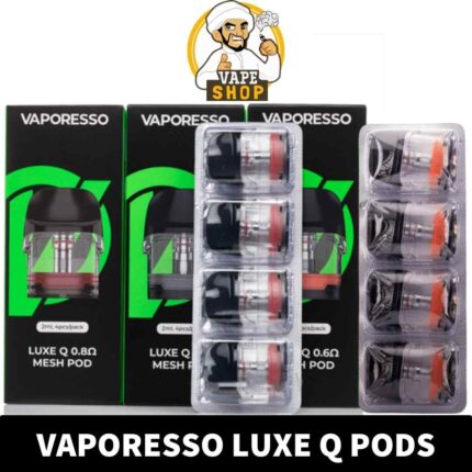 Experience versatile vaping with Vaporesso Luxe Q Replacement Pod, compatible with integrated 0.6ohm, 0.8ohm, 1.0ohm, and 1.2ohm mesh coils