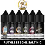 Ruthless Salt Nic E-liquid Flavors are award-winning vape juice tastes. They have been made and tested in the U.S.A. since 2011