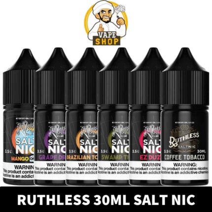 Ruthless Salt Nic E-liquid Flavors are award-winning vape juice tastes. They have been made and tested in the U.S.A. since 2011