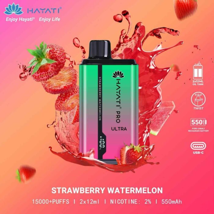 STRAWBERRY WATERMELON hayati pro ultra 15000 puffs price in dubai