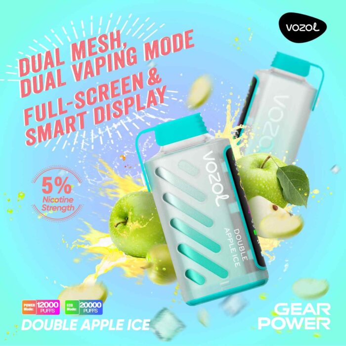 vozol gear power 20000 puffs price in dubai DOUBLE APPLE ICE