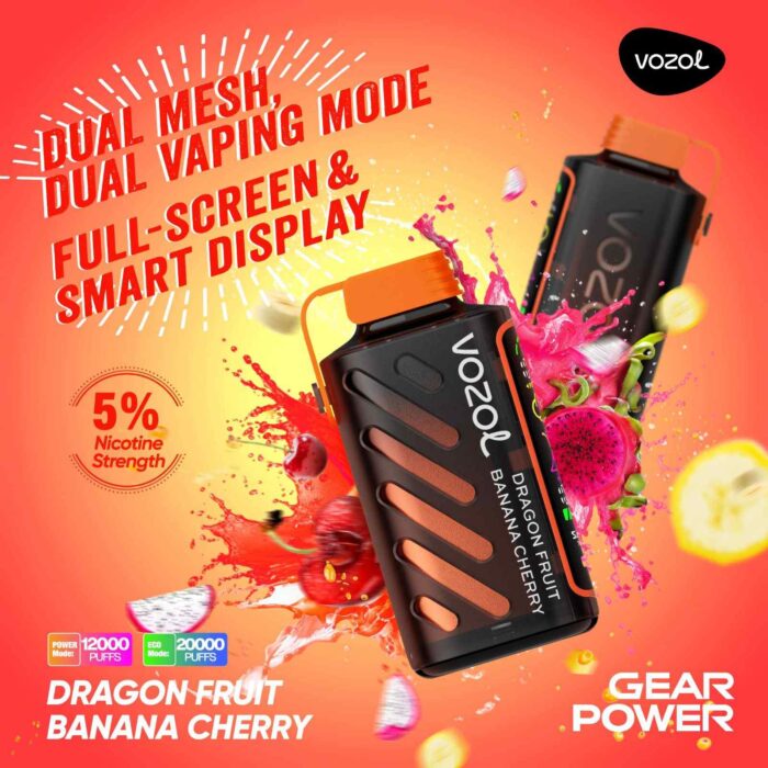 vozol gear power 20000 puffs price in dubai DRAGON FRUIT BANANA CHERRY