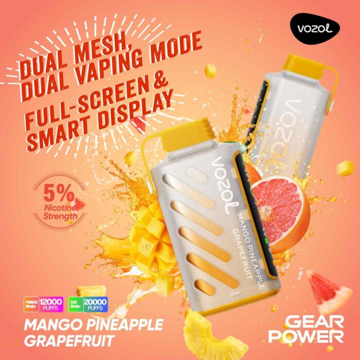 vozol gear power 20000 puffs price in dubai MANGO PINEAPPLE GRAPEFRUIT