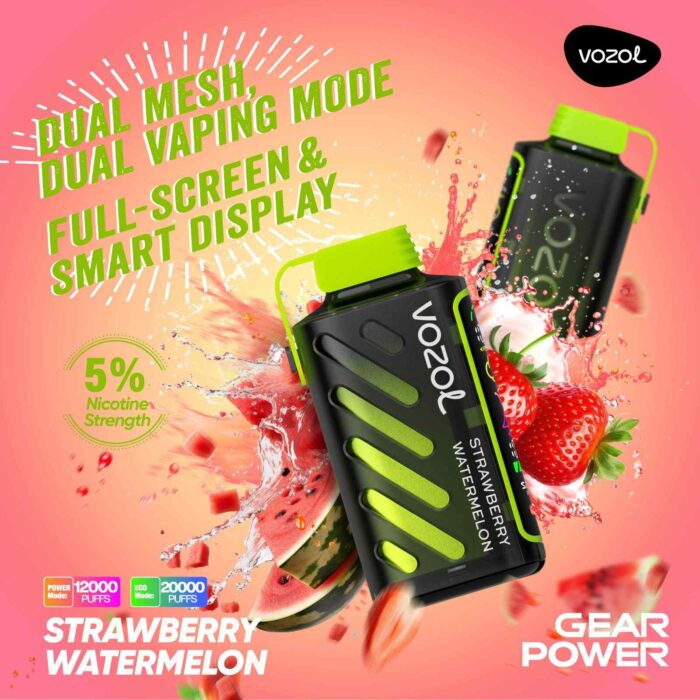 vozol gear power 20000 puffs price in dubai STRAWBERRY WATERMELON