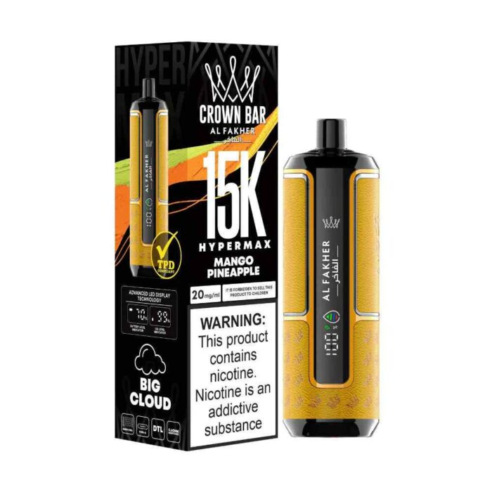 AL FAKHER Crown Bar Hypermax 15000 Puffs Price in Dubai MANGO PINAPPLE