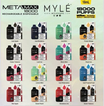 MYLE META MAX 18000 Puffs Disposable Vape Price in UAE