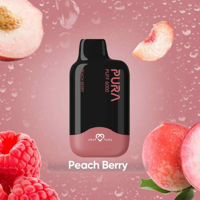 PURA 6000 Disposable 20MG Rechargeable Vape Price in Dubai Peach Berry