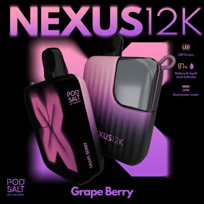 POD SALT Nexus 12000 Puffs Price in Dubai GRAPE BERRY