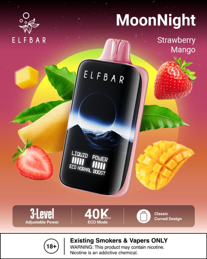 ELF BAR MOON NIGHT 40000 STRAWBERRY MANGO