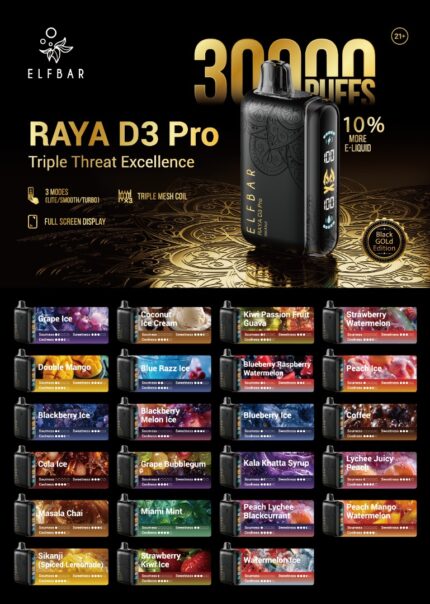 ELFBAR RAYA D3 PRO 30000 PUFFS 50MG NICOTINE