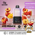 Geek Bar Ice Prince Up To 50000 Puffs 50mg Nicotine Disposable Peach Mango Watermelon Ice