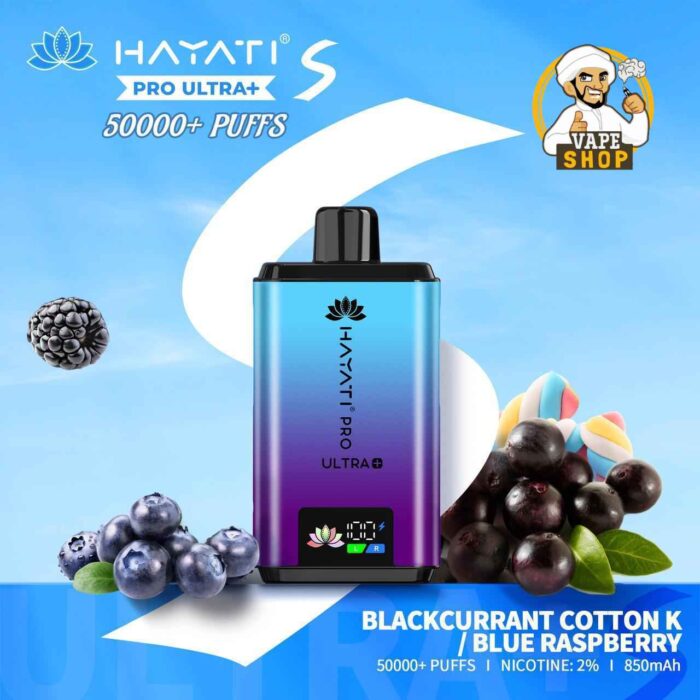 Hayati Pro Ultra Plus 50000 Puffs 20MG Nicotine Blackcurrant Cotton K
