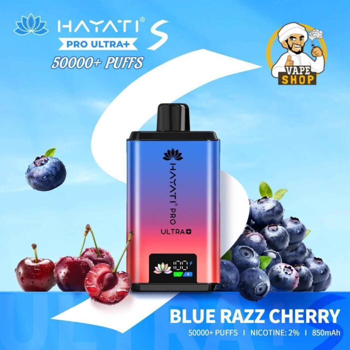 Hayati Pro Ultra Plus 50000 Puffs 20MG Nicotine Blue Razz Cherry