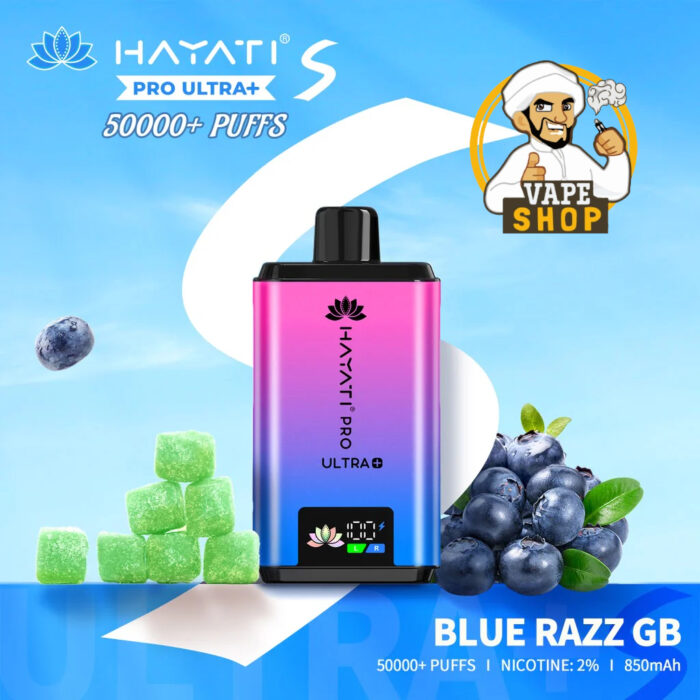 Hayati Pro Ultra Plus 50000 Puffs 20MG Nicotine Blue Razz GB