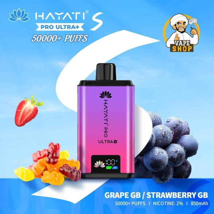 Hayati Pro Ultra Plus 50000 Puffs 20MG Nicotine Grape GB