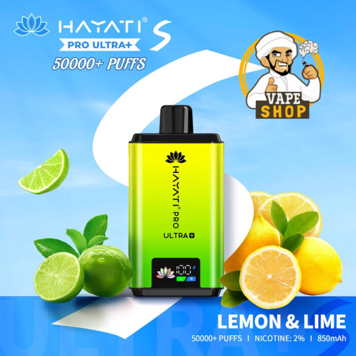 Hayati Pro Ultra Plus 50000 Puffs 20MG Nicotine Lemon Lime
