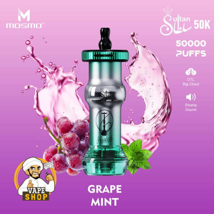 Mosmo Sultan 50000 Puffs DTL 0.3 Nicotine Hookah Grape Mint