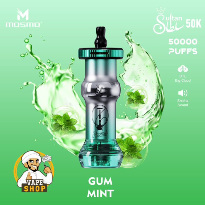 Mosmo Sultan 50000 Puffs DTL 0.3 Nicotine Hookah Gum Mint