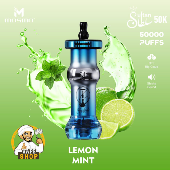 Mosmo Sultan 50000 Puffs DTL 0.3 Nicotine Hookah Lemon Mint