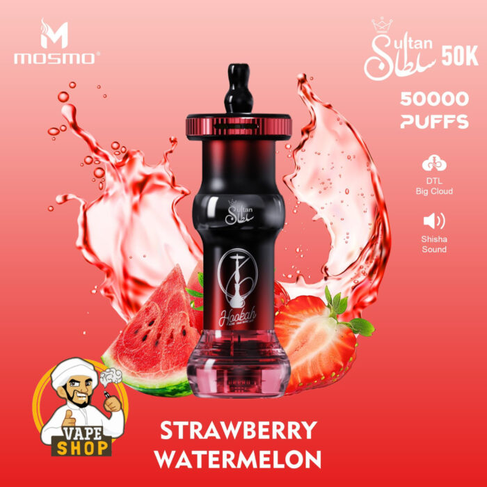 Mosmo Sultan 50000 Puffs DTL 0.3 Nicotine Hookah Strawberry Watermelon