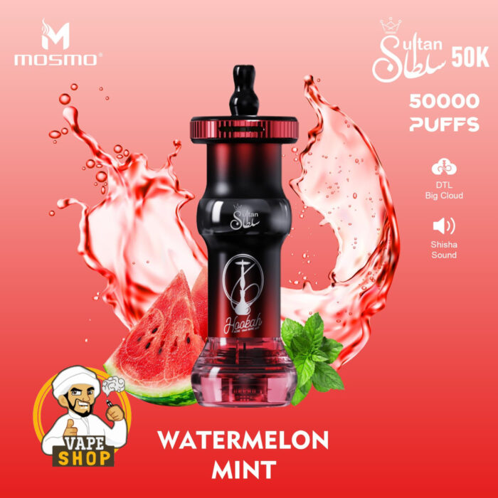 Mosmo Sultan 50000 Puffs DTL 0.3 Nicotine Hookah Watermelon Mint