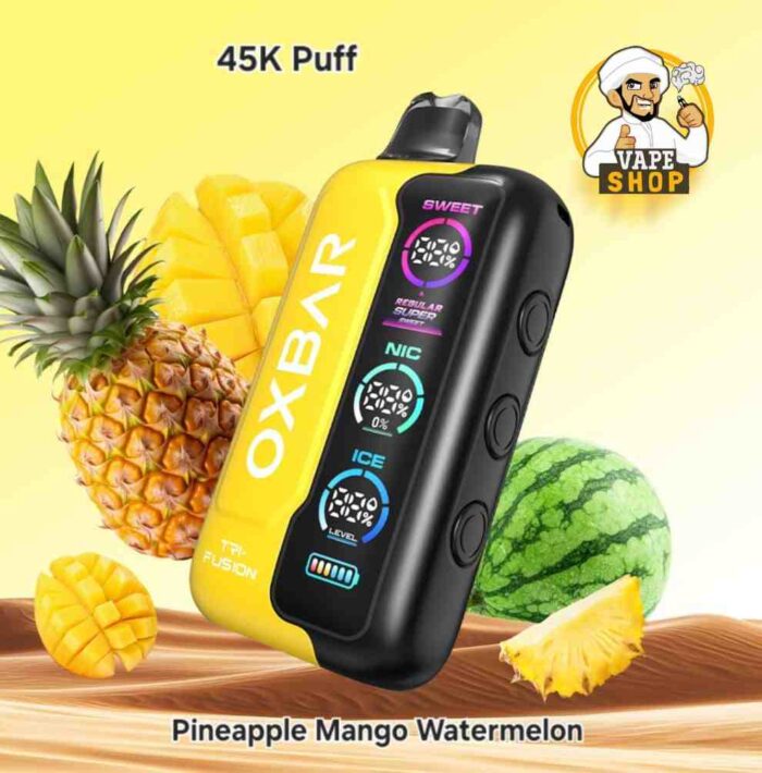 Oxbar TRI Fusion 45000 Puffs 50mg Nicotine Pineapple Mango Watermelon