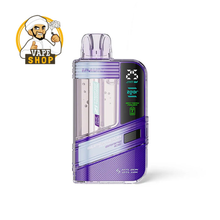 Zgar Supernova 30000 Puffs Disposable Vape 20mg Grape Ice