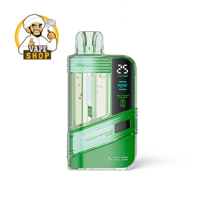 Zgar Supernova 30000 Puffs Disposable Vape 20mg Sour Apple Ice